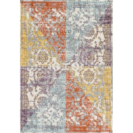 LBAIET Lbaiet RY526M57 5 x 7 ft. Railay Collection Power Loom Machine Made Ashley Multicolor Distressed Rectangle Rug RY526M57